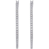 1/4 Carat T.W. Diamond Sterling Silver Hoop Earrings