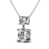 18k White Gold Drop Pendant Necklace with Swarovski Crystals