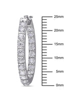 Miabella 3-1/2 Carat T.G.W. Created White Sapphire Sterling Silver Hoop Earrings