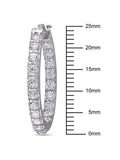 Miabella 3-1/2 Carat T.G.W. Created White Sapphire Sterling Silver Hoop Earrings