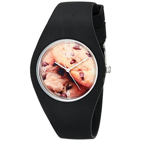 Cool Black Rubber Fun Cookie Dial Watch For Teens