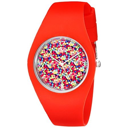 Cool Red Rubber Fun Gum Ball Dial Watch For Teens