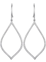 Cubic Zirconia Open Teardrop Dangle Earring in Sterling Silver