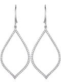 Cubic Zirconia Open Teardrop Dangle Earring in Sterling Silver