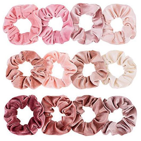 12PCS Girls Hair Velvet  ponytail Elastic Hair Bands Hair Ties for Kids Teens