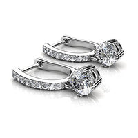 McKenzie 18k White Gold Dangling Earrings with Swarovski Crystals