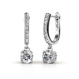 McKenzie 18k White Gold Dangling Earrings with Swarovski Crystals