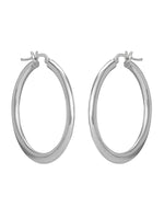 Medium Round Hoop in Sterling Silver