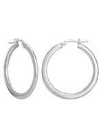 Medium Round Hoop in Sterling Silver