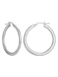 Medium Round Hoop in Sterling Silver