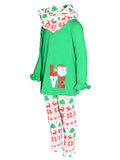 Girls 3 Piece Christmas Santa Love Embroidery Outfit (4t)