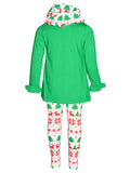 Girls 3 Piece Christmas Santa Love Embroidery Outfit (4t)