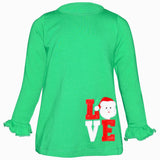 Girls 3 Piece Christmas Santa Love Embroidery Outfit (4t)