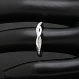 Twisted 925 Sterling Silver CZ Simulated Diamond Bridal Wedding Ring Women