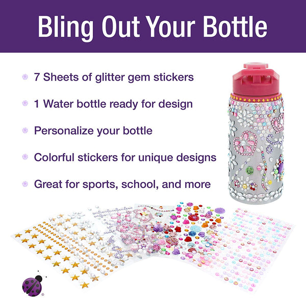 Purple Ladybug Decorate Your Own Water Bottle for Girls with Tons of