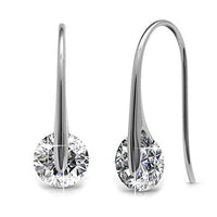 Wonderous 18k White Gold Swarovski Earrings, Drop Dangle-Earrings