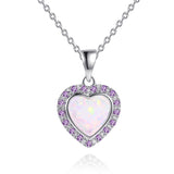 3 Carat Pink Amethyst Heart Necklace in 18k Rose Gold Overlay