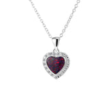 3 Carat Pink Amethyst Heart Necklace in 18k Rose Gold Overlay