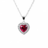 3 Carat Pink Amethyst Heart Necklace in 18k Rose Gold Overlay