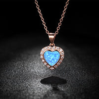 3 Carat Pink Amethyst Heart Necklace in 18k Rose Gold Overlay