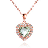 3 Carat Pink Amethyst Heart Necklace in 18k Rose Gold Overlay