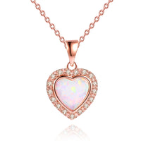 3 Carat Pink Amethyst Heart Necklace in 18k Rose Gold Overlay