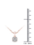 1/4Ct TDW Diamond 10K Rose Gold Cluster Nacklace