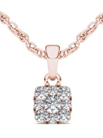 1/4Ct TDW Diamond 10K Rose Gold Cluster Nacklace