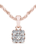 1/4Ct TDW Diamond 10K Rose Gold Cluster Nacklace