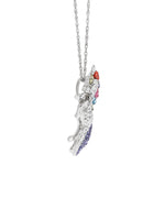 Sterling Silver Crystal Unicorn Pendant, 18" Necklace