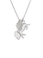 Sterling Silver Crystal Unicorn Pendant, 18" Necklace