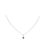 Sapphire Infinity Heart Pendant with Diamonds