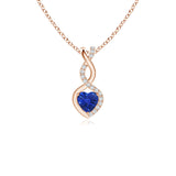 Sapphire Infinity Heart Pendant with Diamonds