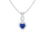 Sapphire Infinity Heart Pendant with Diamonds